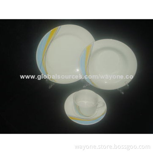 20pcs Dinner Set, Round Shape, Simple & Elegant Design, Made of Porcelain, Suitable for Daily Use